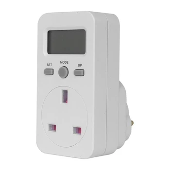 2X Digitālo Jaudas Mērītāju Plug-In Kontaktligzda Elektriskā Wattmeter Energy Monitor UK Plug