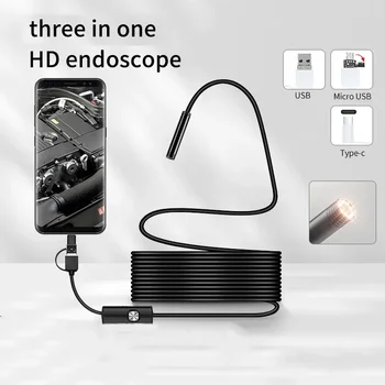 3IN1 c Tips Micro USB Endoskopu Kamera 5.5 MM 7MM Regulējams 6LEDs Automašīnas Pārbaudes Borescope Ūdensizturīgs Endoskopu, Telefona AN98