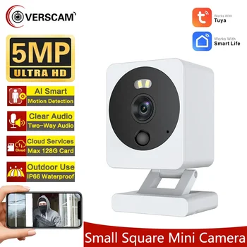 5MP Iekštelpu Wifi Tuya Kamera Baby Monitor Smart Dzīves Home Security Bezvadu Āra Mini Kamera IP CCTV divvirzienu Audio AI Atklāt