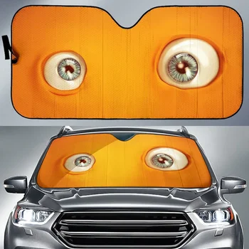 Apelsīnu Crazy Acis Karikatūra Auto SunshadeSTYLE PAR AUTO