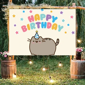 Gudrs Tauku Kaķis Fotogrāfijas Fona Laipni Partija Nosaukums Customiz Fons Laimes Dzimšanas Dienā, Bērnu Guļamistaba Dekorēšana Plakāts