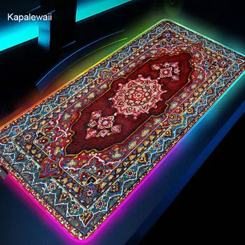 RGB Liela persiešu Paklāju Peles Paliktņa Spēļu peles paliktnis 900x400 Spēļu Piederumi Mousemat Spēlētājs Klaviatūras Paliktņi LED Gaismas Peles Paklāji