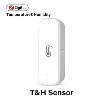 Zigbee Smart Temperatūras, Mitruma Sensoru Iekštelpu Higrometru Tuya APP Attālināto Monitoringu Reālā laika, Darbi Ar Alexa, Google Dropship